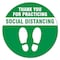 Signmission Thank You For Social Distance Green Non-Slip Floor Graphic, 7" x 7", FD-2-C-7-99994 FD-2-C-7-99994 - alternate 1